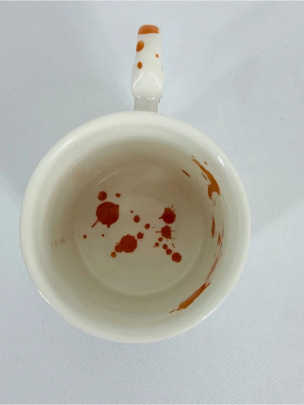 Anthropologie Comedy of Manners Blue Green Scalloped Paint Splatter Coffee Mug